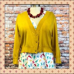 ModCloth Dream of the Crop Cardigan in Honey 2X